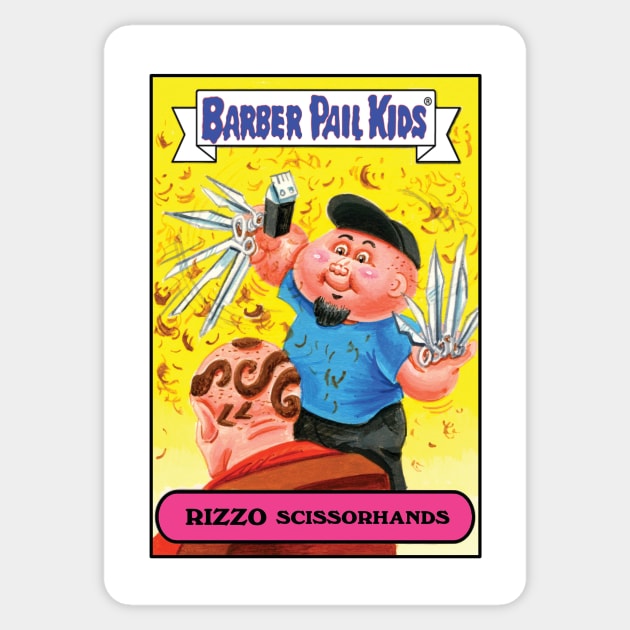 Barber Pail Kids Scissorhands Sticker by STRANGER TEES